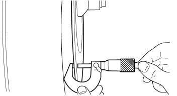 Checking the front brake disc