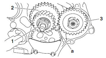 Removing the primary drive gear and balancer gears