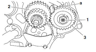 Removing the primary drive gear and balancer gears